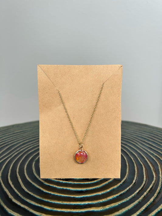 Orange Gemstone Pendant Necklace