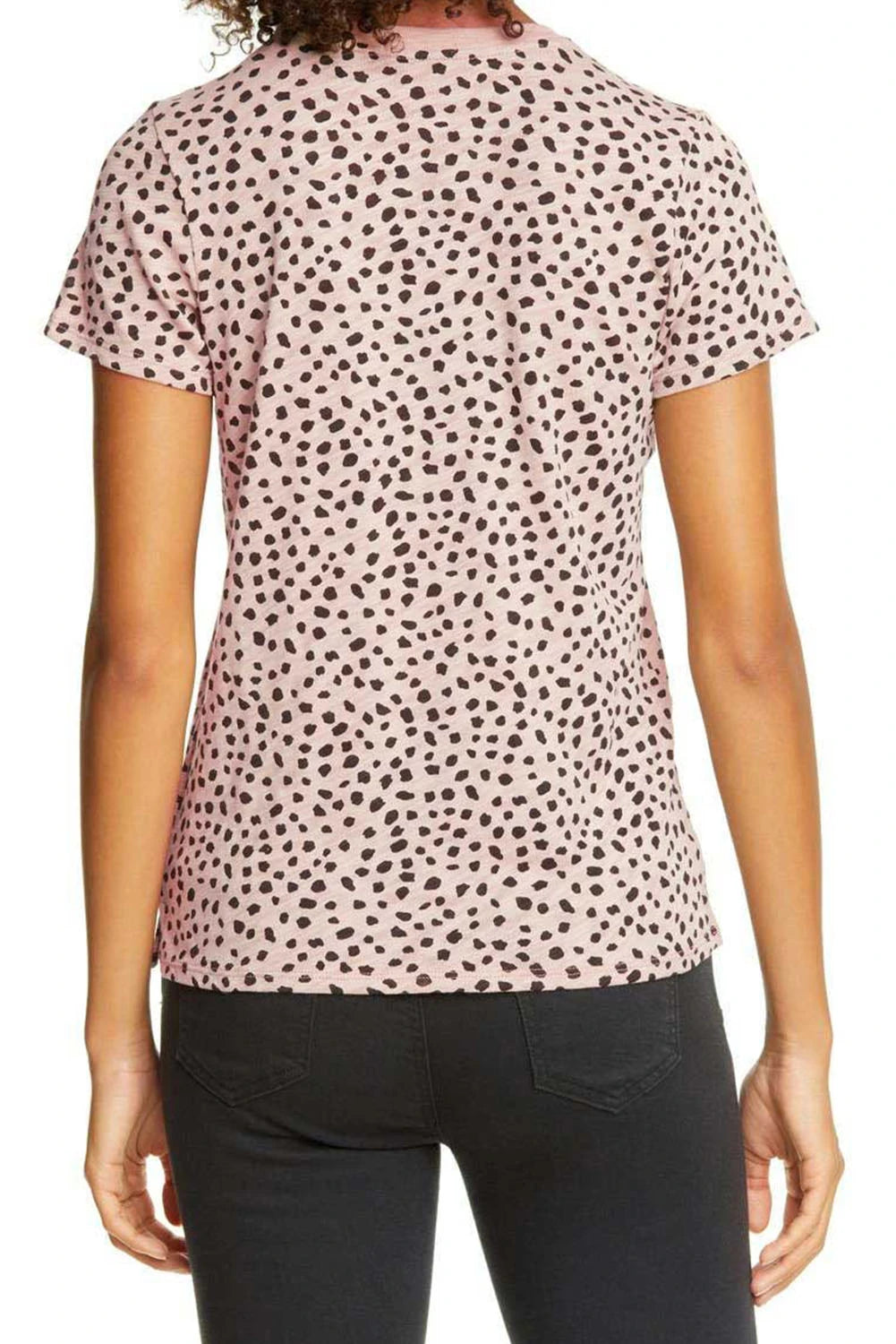 Apricot Cheetah Print Casual Crew Neck T Shirt